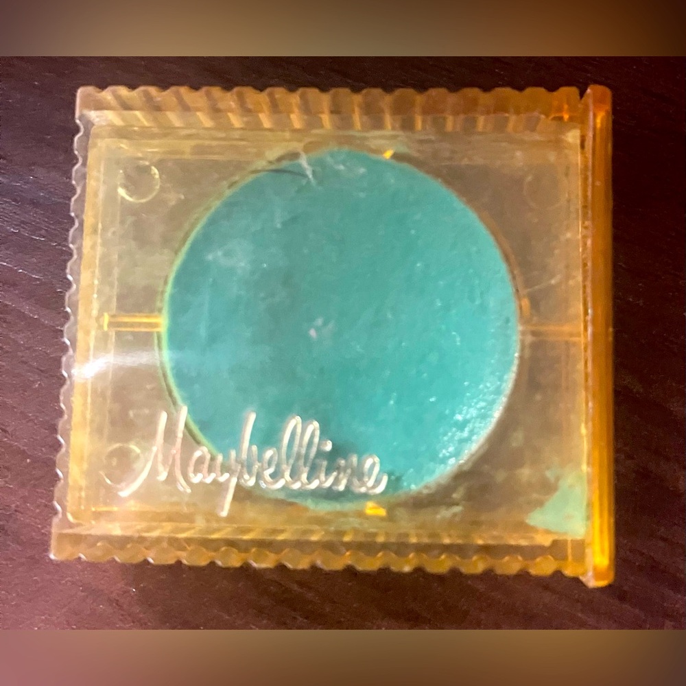 Vintage Eyeshadow Single Maybelline Turquoise Cream Shadow in Slide Case 60's